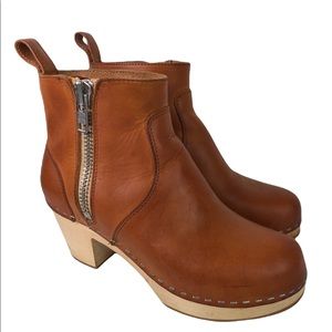 Swedish Hasbeens Women’s Side Zip Booties Clog Shoes Size US 5 EU 35